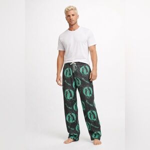 ROMWE Rick and Morty Graphic Lounge Pants - Black and Green